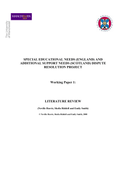 SPECIAL EDUCATIONAL NEEDS (ENGLAND)