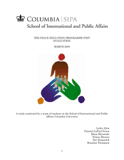 1 THE PEACE EDUCATION PROGRAMME (PEP) EVALUATION