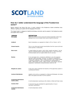 How do I: better understand the language of the Foodservice sector?