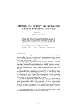 Affordances of Intimacy: The Extended Self in Human