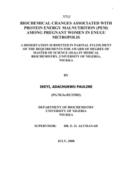 biochemical change assoociate with protein energy malnutrition