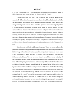 Love`s Refinement: Metaphysical Expressions of Desire in Philip