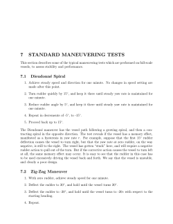 7 STANDARD MANEUVERING TESTS