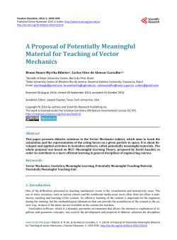 A Proposal of Potentially Meaningful Material for Teaching of Vector