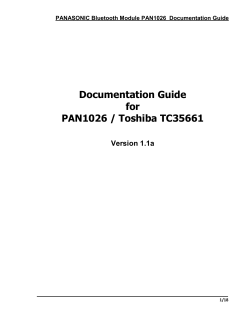 Documentation Guide for PAN1026 / Toshiba TC35661