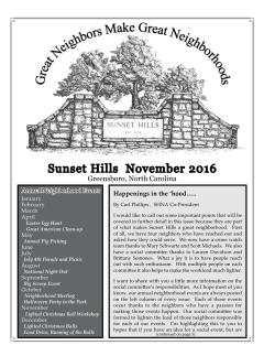 November 2016 Newsletter - Sunset Hills Neighborhood Association