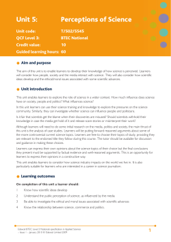 Perceptions of Science - Edexcel