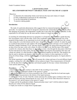 Lab Investigation &ndash; Density of Regular and Irregular Shaped Objects