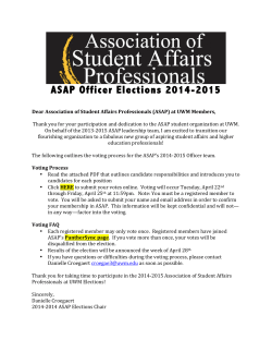 ASAP Officer Elections 2014-2015