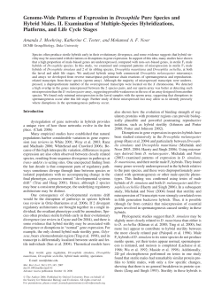 Genome-Wide Patterns of Expression in Drosophila Pure Species