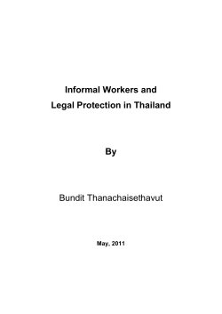 Informal Workers and Legal Protection in Thailand By Bundit