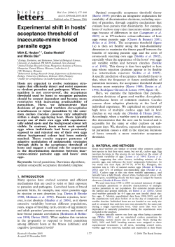 Experimental shift in hosts` acceptance threshold of inaccurate