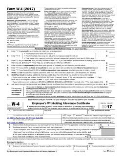 2017 Form W-4 - CCUSA Tax Service