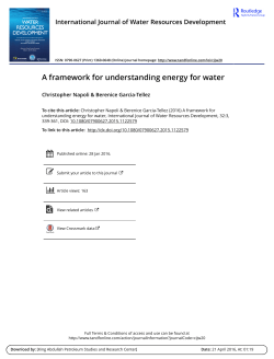 A framework for understanding energy for water