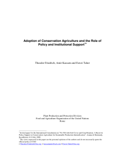 Adoption of Conservation Agriculture and the Role of Policy and