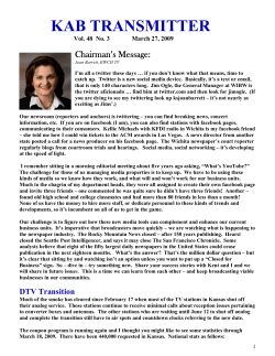 March 2009 - the Kansas Association of Broadcasters