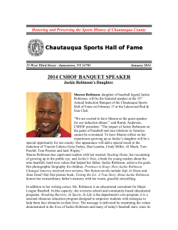 January 2014 - the Chautauqua Sports Hall of Fame