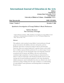 Qualitative investigation of young children`s music preferences