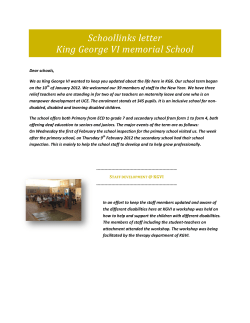 Schoollinks letter King George VI memorial School