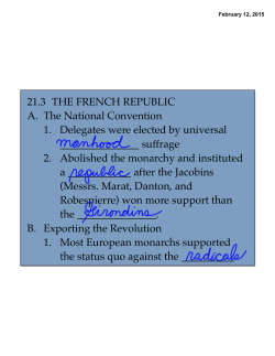 21.3 THE FRENCH REPUBLIC A. The National Convention 1