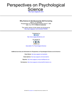 Science Perspectives on Psychological