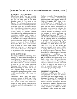 Library News of Note for November-December, 2011