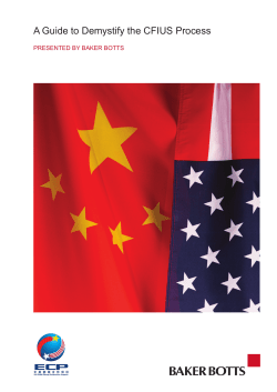 A Guide to Demystify the CFIUS Process