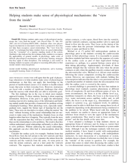 the &ldquo;view from the inside&rdquo; - Advances in Physiology Education