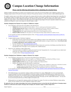 Campus Location Change Information - FSU Registrar