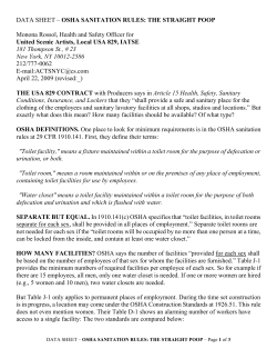 DATA SHEET &ndash; OSHA SANITATION RULES