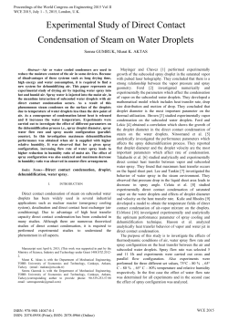 Experimental Study of Direct Contact Condensation of Steam on