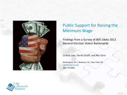 Public Support for Raising the Minimum Wage