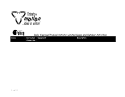 Daily Vigorous Physical Activity: Limited Space and Outdoor Activities