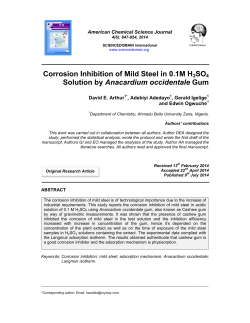 Corrosion Inhibition of Mild Steel in 0.1M H2SO4 Solution by