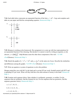 724. Each table below represents an exponential function of the