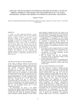 land use and settlement patterns in the mountain belt of south siberia