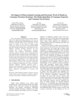 The Impact of Observational Learning and Electronic Word of Mouth