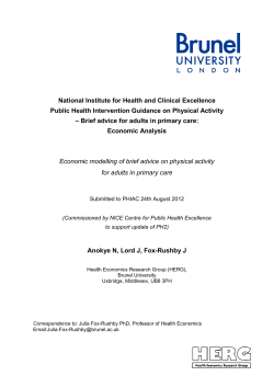 Economic modelling of brief advice on physical activity for