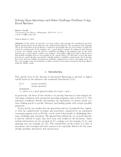 Solving Open Questions and Other Challenge Problems Using Proof