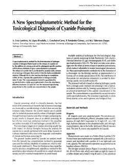 A New Spectrophotometric Method for the Toxicological Diagnosis