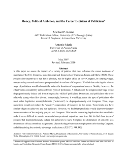 Money, Political Ambition, and the Career