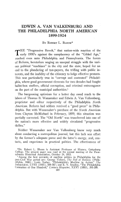 edwin a. van valkenburg and the philadelphia