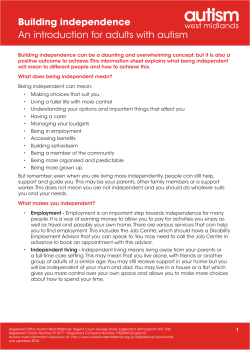 Building independence - Autism West Midlands