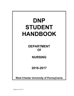 dnp student handbook - West Chester University