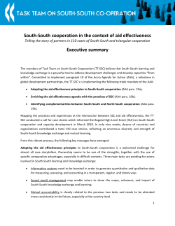 South-South cooperation in the context of aid effectiveness