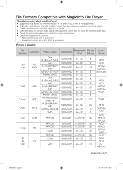 File Formats Compatible with MagicInfo Lite Player