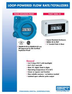 Loop-powered fLow rate/totaLizerS
