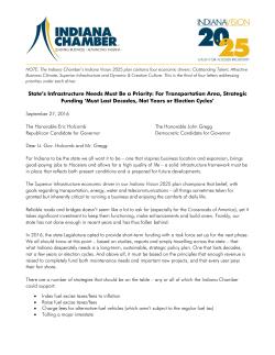 State`s Infrastructure Needs Must Be a Priority: For Transportation