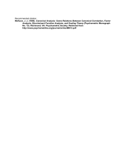 Canonical Analysis: Some Relations Between Canonical