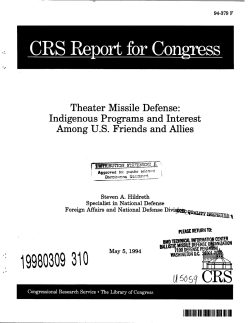 Indigenous Programs and Interest among US Friends and Allies